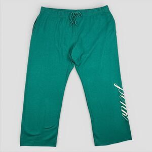 NWT Victoria Secret PINK Sweatpants Super Soft Frayed Joggers Green Size XXL